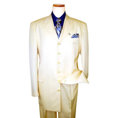 Soho Solid Yellow Super 100's Rayon Blend Suit